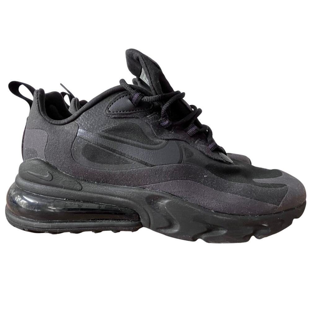 Nike Air Max 270 React Triple Black Sneakers CI3866-003 Men's Size 8 (Women 9.5)
